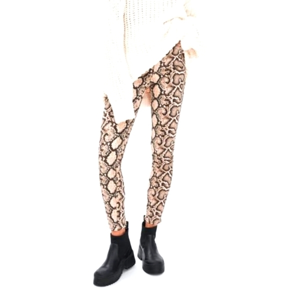 Zara Tan Snakeskin Print  Jean's - Picture 3 of 10